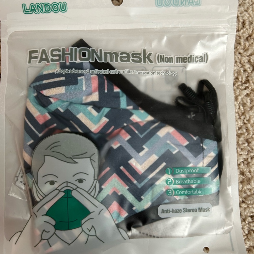 LANDOU Fashion Face Mask with Chevron Pattern